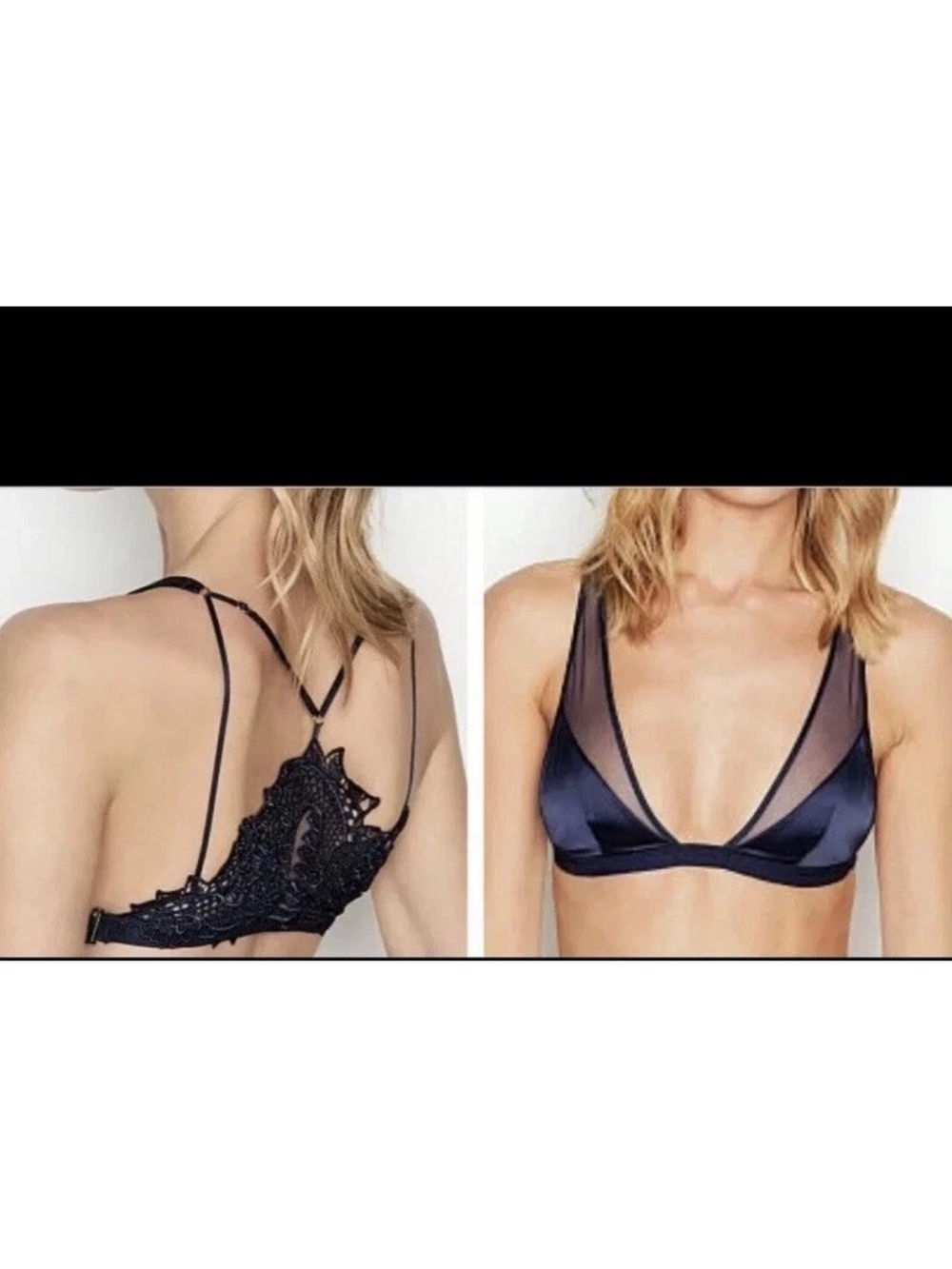 Victoria’s Secret LUXE Dragon Tattoo lace black triangle Bralette XL lingerie